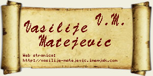Vasilije Matejević vizit kartica